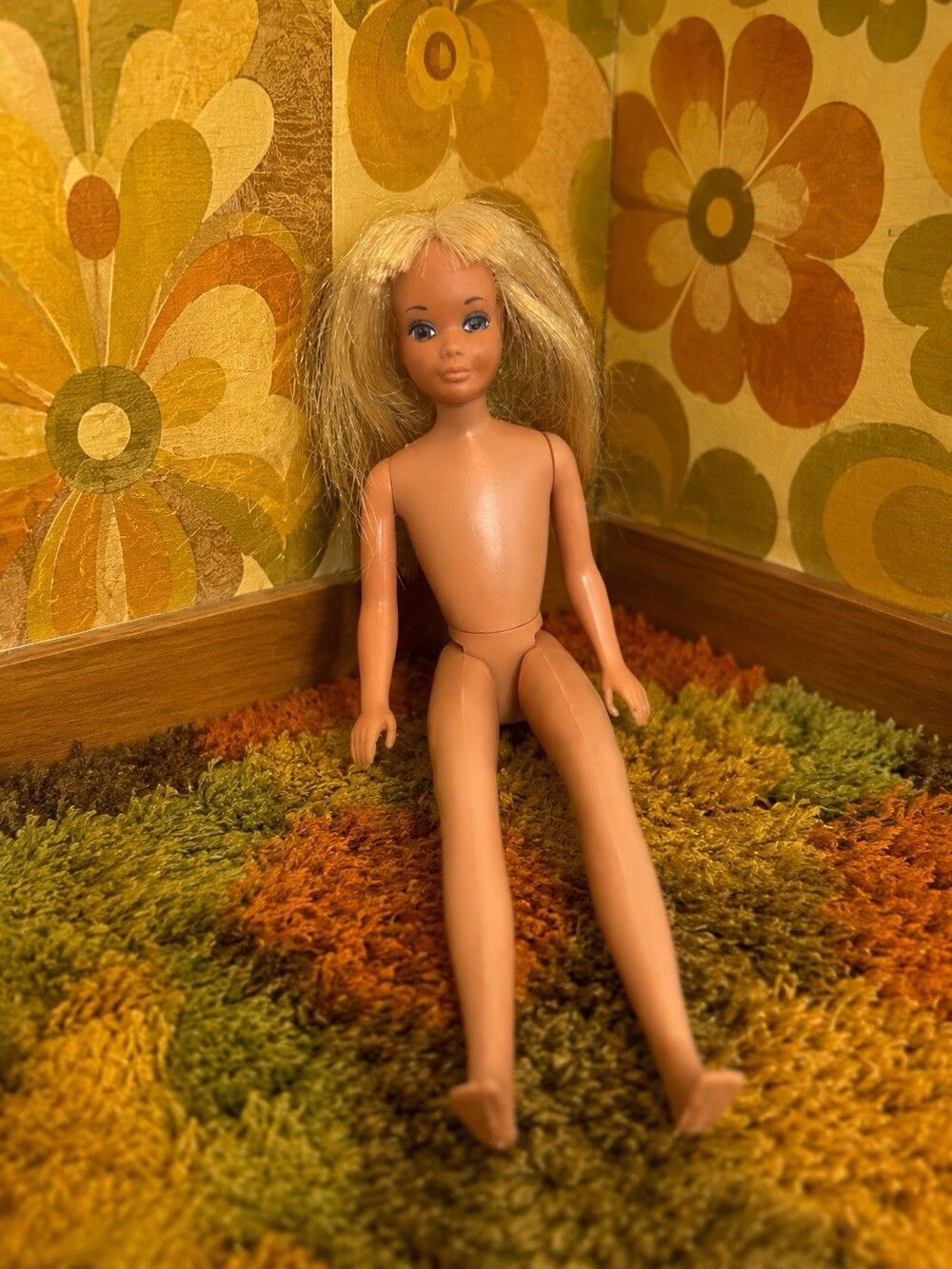 Vintage 1967 Skipper Doll Bend Leg Blonde Made In Korea Mattel TLC Toy Doll